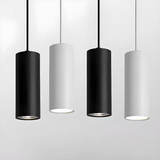Elegant Pendant Light with Glassy Shade, Cylindrical Container Fixture, and Aluminum Material Zawala Image - 4