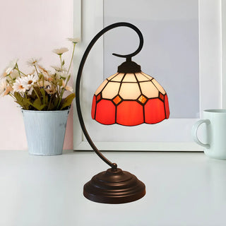 ZOWALA - Tiffany Curved Metal Desk Lamp Image - 2