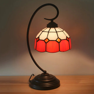 ZOWALA - Tiffany Curved Metal Desk Lamp Image - 3