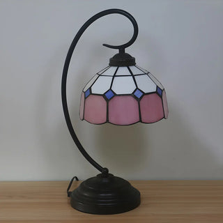 ZOWALA - Tiffany Curved Metal Desk Lamp Image - 4