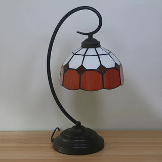 ZOWALA - Tiffany Curved Metal Desk Lamp Image - 6