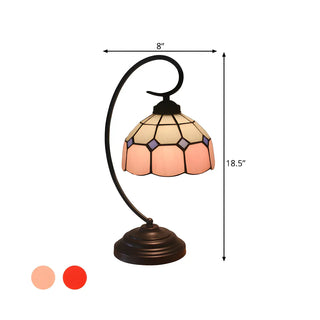 ZOWALA - Tiffany Curved Metal Desk Lamp #size