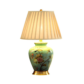 ZOWALA - Modern Pleated Fabric Ceramic Table Lamp Image - 2
