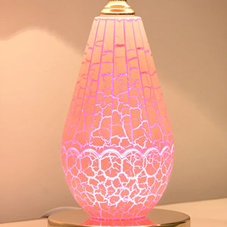 Stylish Pleated Fabric Shade Glass Geometric Table Lamp Zawala Image - 10