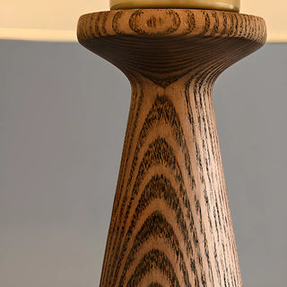 White Elegant Pleated Fabric Lampshade Wooden Table Lamp Zawala Image - 12