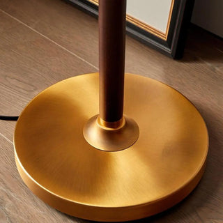 Elegant Pleated Wooden Floor Lamp with Pull Chain Zawala Image - 5