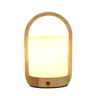 ZOWALA - Elegant Portable Rechargeable Wooden Frame Table Lamp Image - 10
