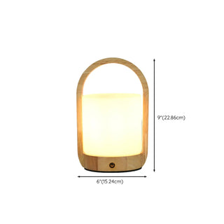 ZOWALA - Elegant Portable Rechargeable Wooden Frame Table Lamp #size