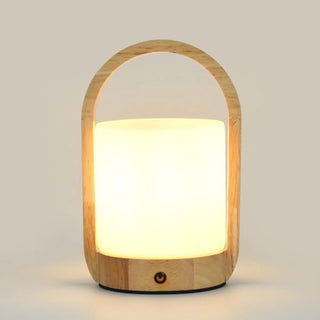 ZOWALA - Elegant Portable Rechargeable Wooden Frame Table Lamp Image - 5