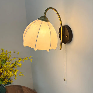 Trendy Cone Wood Wall Sconce with Pull Chain Switch Zawala Image - 1