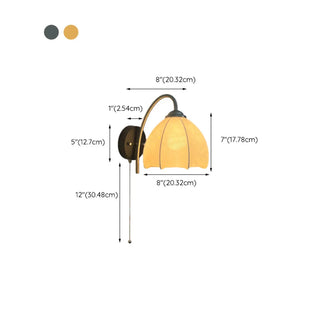 Trendy Cone Wood Wall Sconce with Pull Chain Switch Zawala #size