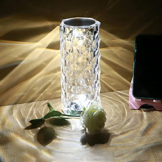 Elegant Columnar Crystal Rechargeable LED Table Lamp Zawala Image - 1