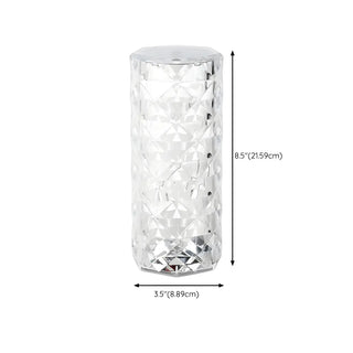 Elegant Columnar Crystal Rechargeable LED Table Lamp Zawala #size