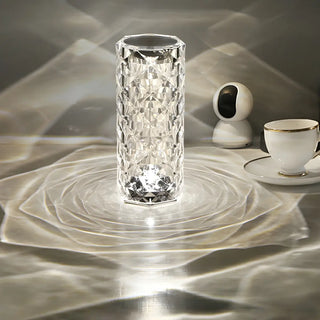 Elegant Columnar Crystal Rechargeable LED Table Lamp Zawala Image - 2