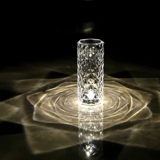 Elegant Columnar Crystal Rechargeable LED Table Lamp Zawala Image - 3