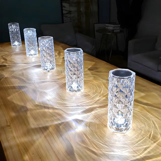 Elegant Columnar Crystal Rechargeable LED Table Lamp Zawala Image - 5