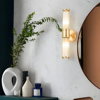 Vintage Ribbed Glass Bathroom Mirror Vanity Light Zawala Image - 1