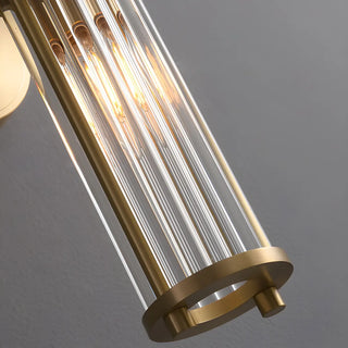 Vintage Ribbed Glass Bathroom Mirror Vanity Light Zawala Image - 10