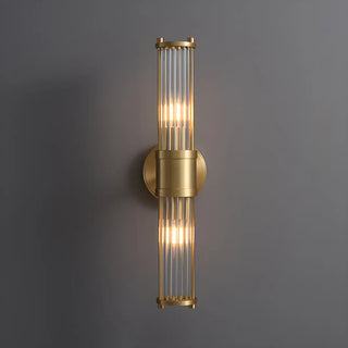 Vintage Ribbed Glass Bathroom Mirror Vanity Light Zawala Image - 8
