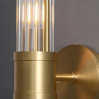 Vintage Ribbed Glass Bathroom Mirror Vanity Light Zawala Image - 9