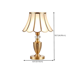Elegant Post-Modern Golden Drum Shade Metal Table Lamp Zawala #size