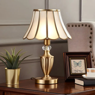 Elegant Post-Modern Golden Drum Shade Metal Table Lamp Zawala Image - 3