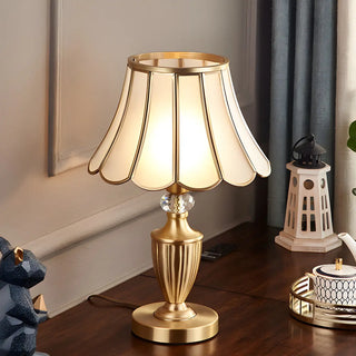 Elegant Post-Modern Golden Drum Shade Metal Table Lamp Zawala Image - 4