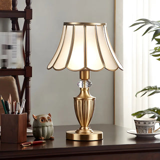 Elegant Post-Modern Golden Drum Shade Metal Table Lamp Zawala Image - 5