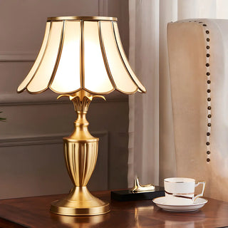 Elegant Post-Modern Golden Drum Shade Metal Table Lamp Zawala Image - 7