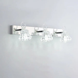 3-Light Exquisite Diamond Glass Silver Vanity Light Zawala Image - 10