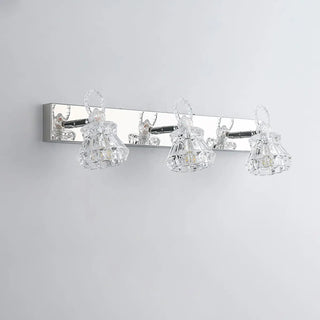 3-Light Exquisite Diamond Glass Silver Vanity Light Zawala Image - 11
