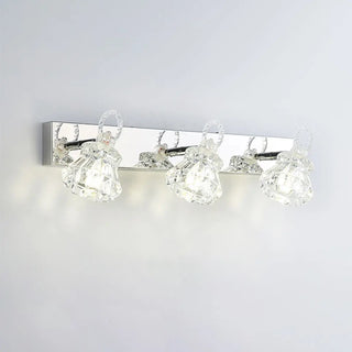3-Light Exquisite Diamond Glass Silver Vanity Light Zawala Image - 14