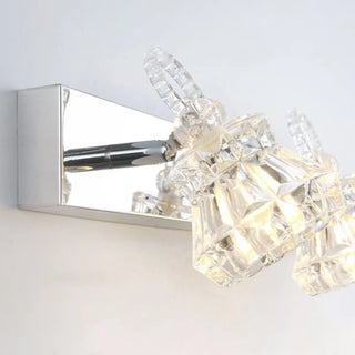 3-Light Exquisite Diamond Glass Silver Vanity Light Zawala Image - 17