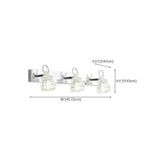 3-Light Exquisite Diamond Glass Silver Vanity Light Zawala Image - 20