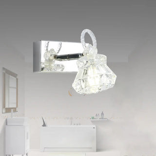 3-Light Exquisite Diamond Glass Silver Vanity Light Zawala Image - 5
