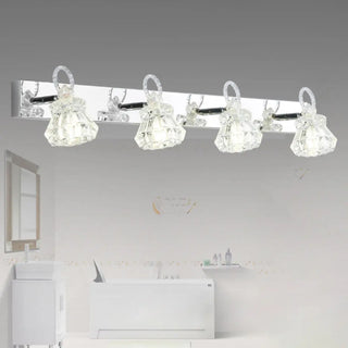 3-Light Exquisite Diamond Glass Silver Vanity Light Zawala Image - 8