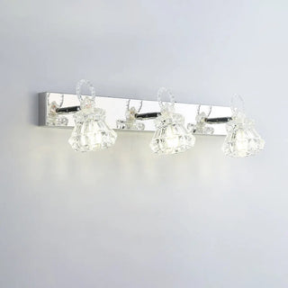3-Light Exquisite Diamond Glass Silver Vanity Light Zawala Image - 9