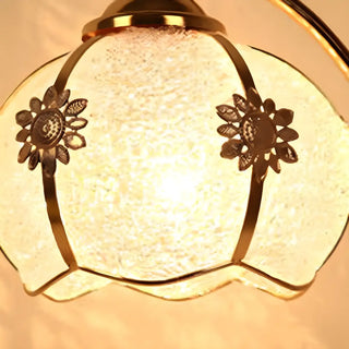 Elegant Dome Glass Shade Curved Metal Arm Table Lamp Zawala Image - 15