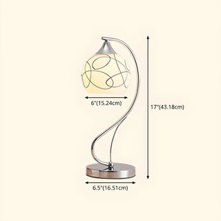 Simple Gooseneck Floral Glass Shade Metal Table Lamp Zawala #size