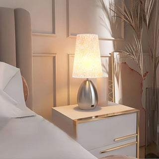 Elegant Black Barrel Shade Table Lamp with Touch Switch Zawala Image - 1