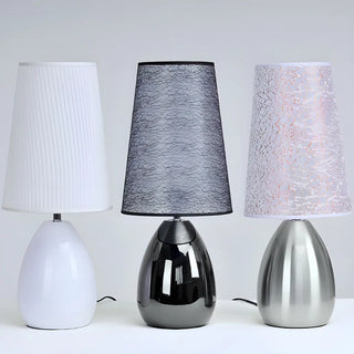 Elegant Black Barrel Shade Table Lamp with Touch Switch Zawala Image - 10