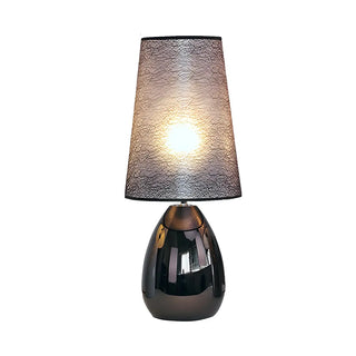 Elegant Black Barrel Shade Table Lamp with Touch Switch Zawala Image - 15