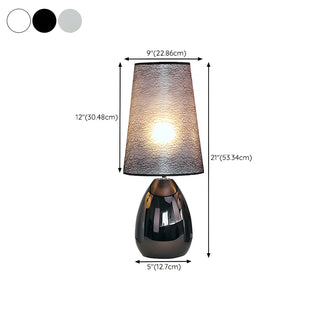 Elegant Black Barrel Shade Table Lamp with Touch Switch Zawala #size