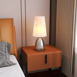 Elegant Black Barrel Shade Table Lamp with Touch Switch Zawala Image - 2