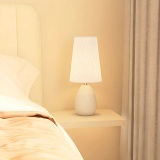 Elegant Black Barrel Shade Table Lamp with Touch Switch Zawala Image - 3