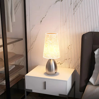 Elegant Black Barrel Shade Table Lamp with Touch Switch Zawala Image - 5