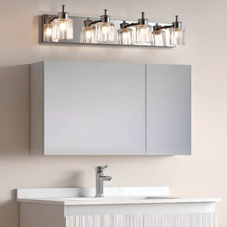 ZOWALA - Modern Elegant Sliver 4-Light Vanity Fixture Light Image - 5