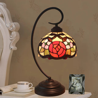 ZOWALA - Tiffany Metal Red Desk Lamp Image - 1
