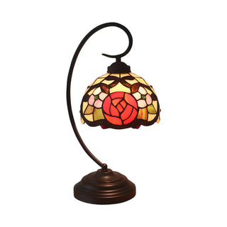 ZOWALA - Tiffany Metal Red Desk Lamp Image - 10
