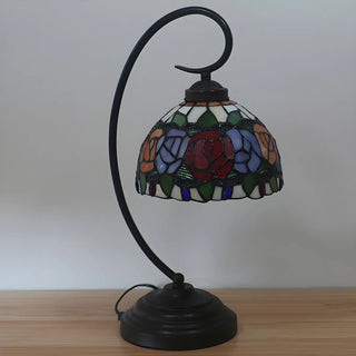 ZOWALA - Tiffany Metal Red Desk Lamp Image - 11